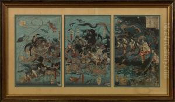 The Boy-emperor Antoku And Slain
Taira Warriors At The Bottom Of The Sea After The Battle Of 1185 - view 1