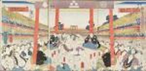 Sumo by Utagawa Yoshitora