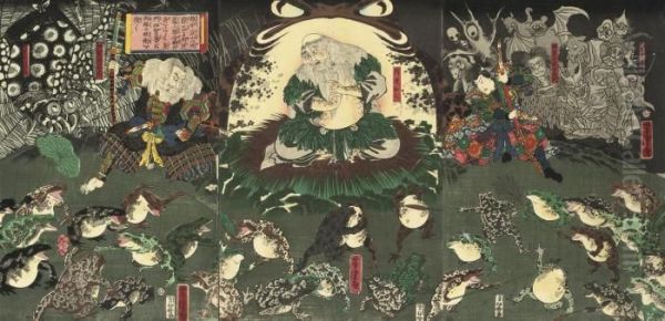 Gama Sennin In Front Of A Giant Toad - view 1