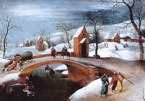Winter landscape with Flight into Egypt - view 1