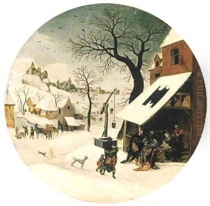 The Month of January A winter landscape with The Adoration of the Magi