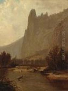 A View Along The Merced River, Yosemite Valley by Harvey Otis Young