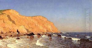 Clay Bluffs on No Man's Land (or Bass Fishing, No Man's Land) by Sanford Robinson Gifford