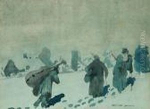 Musicians In The Snow by William Blamire Young