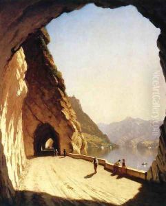 The Galleries of the Stelvio - Lake Como by Sanford Robinson Gifford
