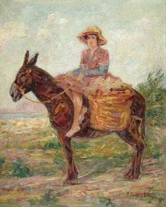 Mujer Sobre Un Asno.