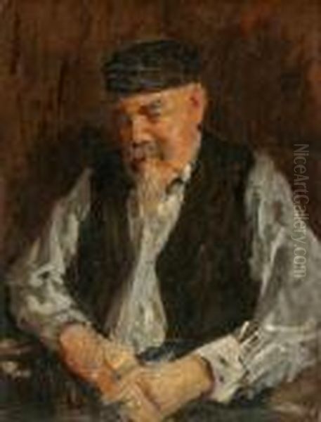 Hombre Con Chaleco Y Gorra.
Oleo Sobre Carton. 47,5 X 36 Cms - view 1