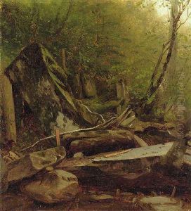 A Study of Rocks at Kauterskill Cove by Sanford Robinson Gifford