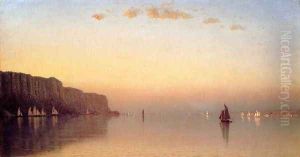 Sunset over the Palisades on the Hudson by Sanford Robinson Gifford
