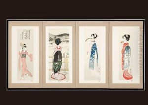 Folding Screen by Takehisa Yumeji