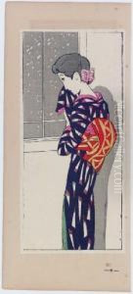 Looking At Falling Snow, [1924] - view 1