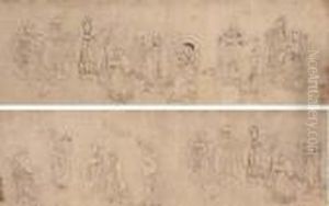 Eighteen Lo'hans (arhats) by Ding Yunpeng