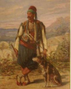 Personnage En Costume Grec Et Son Chien