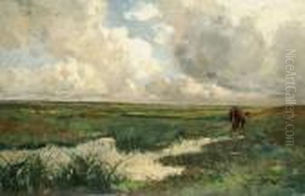 Vache Dans La Pture Pres De La Mare - view 1