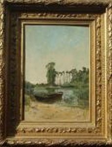Pecheur A La Barque. by Edmond Yvon