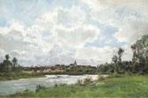 Figures Resting Along A Riverbank