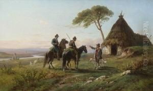 Berittene Hirten Vor Der
Bauernkate by Johann Zahnd
