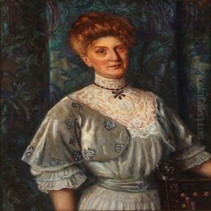 Portrait Of Ellen Salomonsen, Nee Henriques by Kristian Zahrtmann