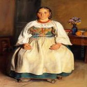En Siddende Sabinerinde, Lovisa Fra Saracinesco by Kristian Zahrtmann