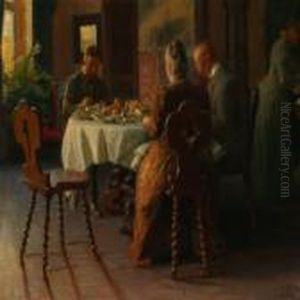 En Reprimande Under Maaltidet by Kristian Zahrtmann