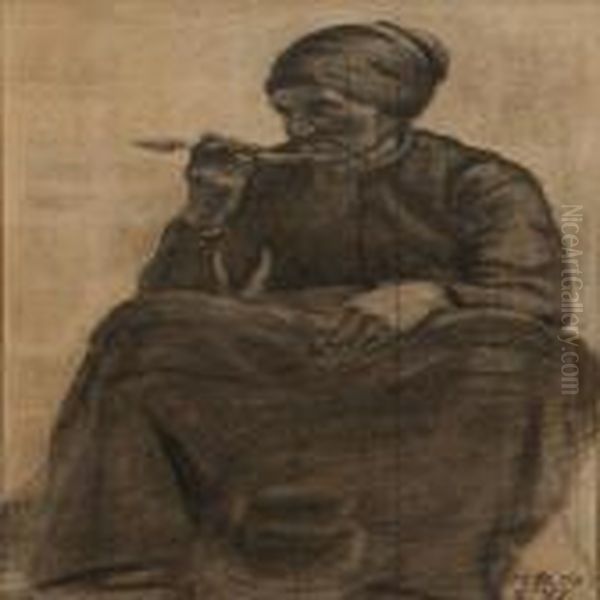A Woman Makingherself A Bread Soup - view 1