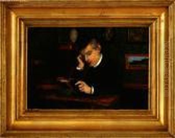 A Young Man Is Studying In His Library - view 1