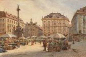Markt Am Hof In Wien by Karl Wenzel Zajicek