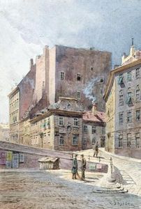 Das Dreimaderlhaus Auf Der Molkerbastei by Karl Wenzel Zajicek