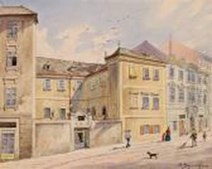 Der Pfarrhof Von St. Ulrich by Karl Wenzel Zajicek