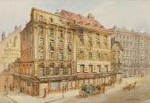 Four Street Scenes In Vienna by Karl Wenzel Zajicek