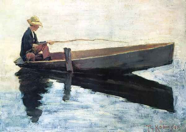 Boy in a Boat Fishing 1880 - view 1