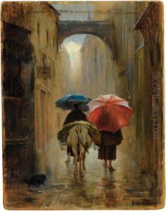Pelerins De Dos Sous La Pluie