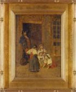 Children Playing In A Doorway Children Playing In A Doorway