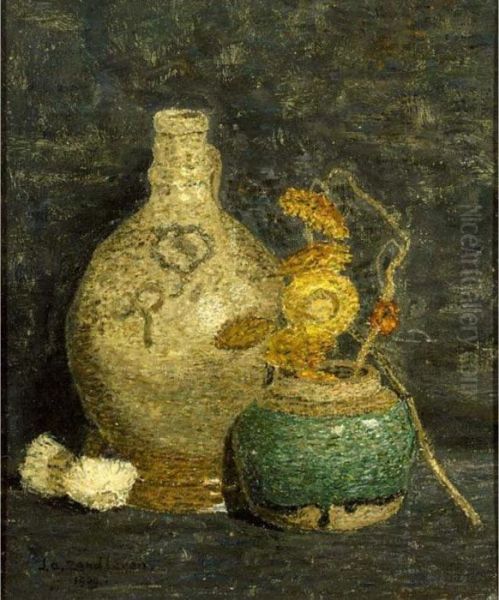 A Still Life With Flowers In A Gingerjar - view 1