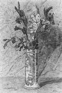 Gladioli In A Vase by Jan Adam Zandleven