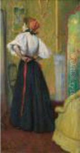 Devant La Glace [ ; Looking At 
Herself In The Mirror, Oil On Canvas Signed And Dated '95 ; Bought 
Directly From The Artist By Durand-ruel In 1895] by Federigo Zandomeneghi