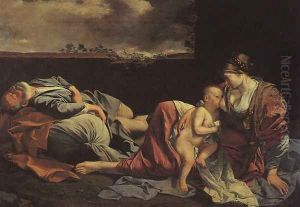 Rest on the Flight into Egypt 1628 by Orazio Gentileschi