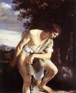 David Contemplating the Head of Goliath c. 1610 by Orazio Gentileschi