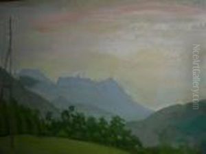 Paesaggio Montano Con Traliccio by Vittore Zanetti Zilla