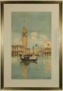 Gondola Before Piazza San Marco by Vittore Zanetti Zilla