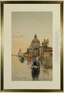 View Of Piazza San Marco - Two Gondolas At Sunset