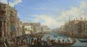 Regate Des Gondoliers Sur Le Grand Canal