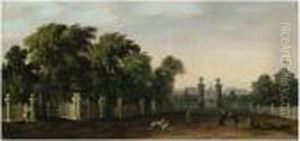 Veduta Di Una Villa Con Parco E Figure by Francesco Zanin