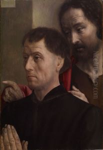 Portrait of a Donor with St John the Baptist 1478-80 by Hugo Van Der Goes
