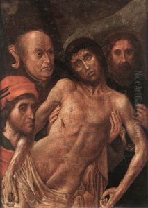 Deposition Diptych (Small Deposition, left wing) c. 1480 by Hugo Van Der Goes