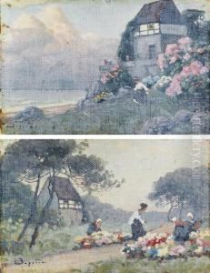 Gathering Flowers; And By The Sea by Viktor Ivanovich Zarubin