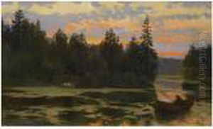 Fisherman At Twilight by Viktor Ivanovich Zarubin