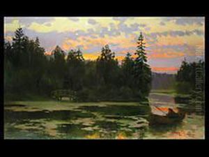 Landschaft Im Abendlicht by Viktor Ivanovich Zarubin