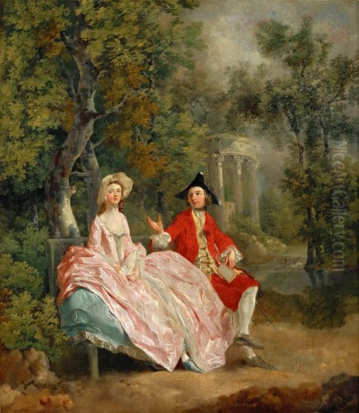 Conversation in a Park c. 1740 - view 1