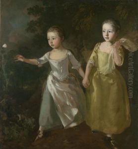 The Painter's Daughters Chasing a Butterfly 1755-56